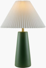 Vikundu 25" Ceramic Table Lamp, Hand Painted Dark Green