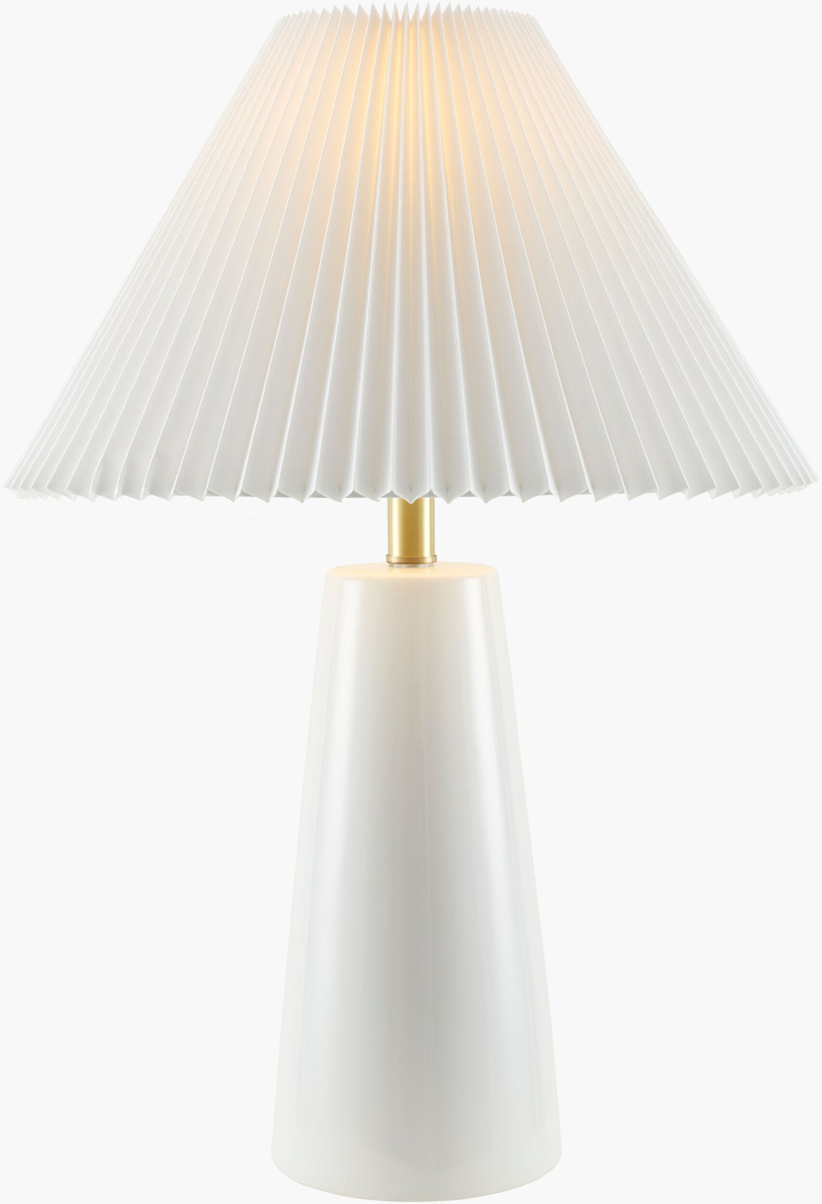 Vikundu 25" Ceramic Table Lamp, Hand Painted White