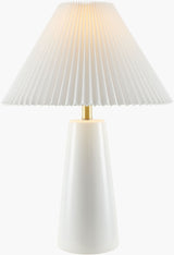 Vikundu 25" Ceramic Table Lamp, Hand Painted White