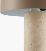 Valmere 13" Travertine Table Lamp, Natural Beige
