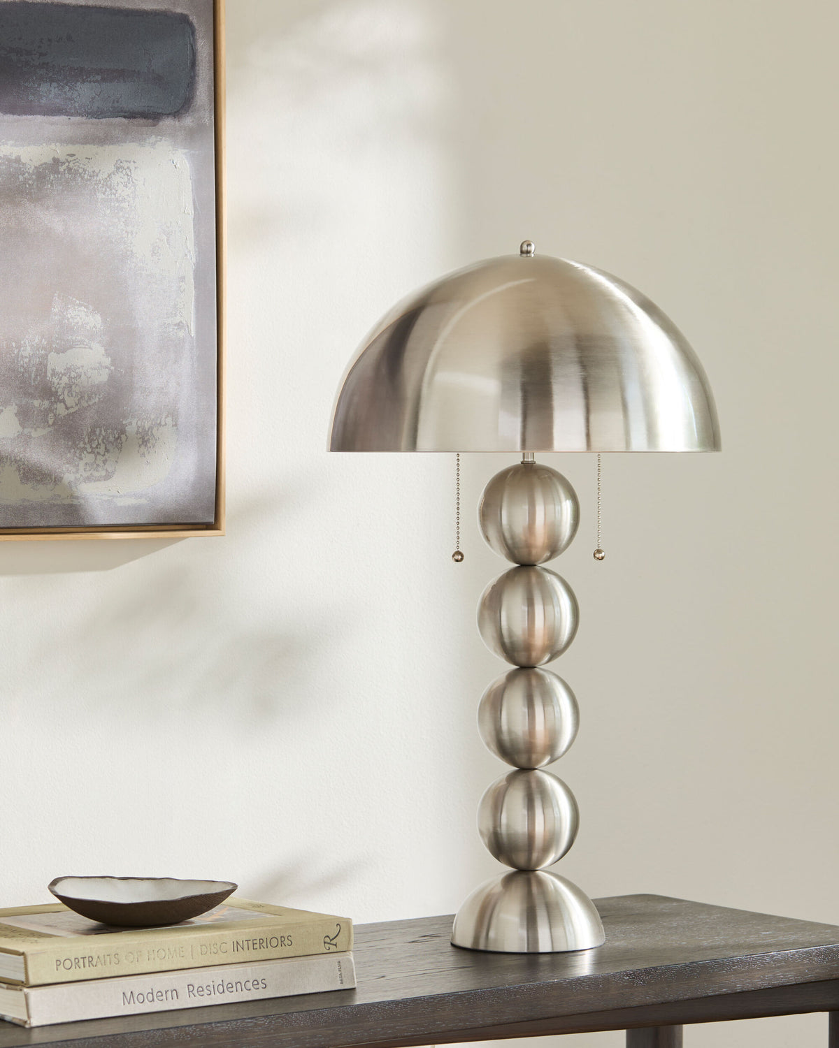 Vellon 27" Iron Table Lamp, Plated Metallic Nickel