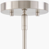 Valente Iron Chandelier, Powder Coated White, Electroplated Metallic Nickel (VLTE-030)