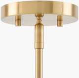 Valente Iron Chandelier, Powder Coated Red, Electroplated Metallic Brass