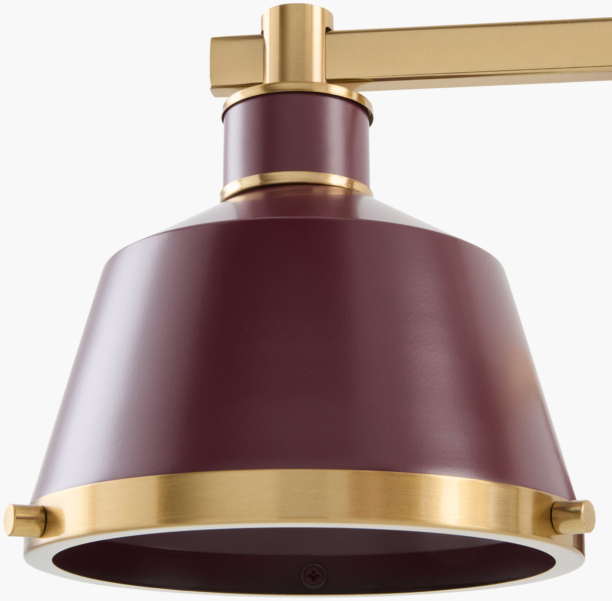 Valente Iron Chandelier, Powder Coated Red, Electroplated Metallic Brass