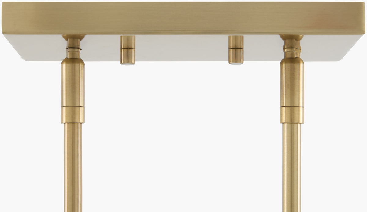Valente Iron Chandelier, Powder Coated Blue, Electroplated Metallic Brass