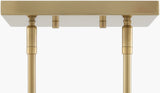 Valente Iron Chandelier, Powder Coated Blue, Electroplated Metallic Brass