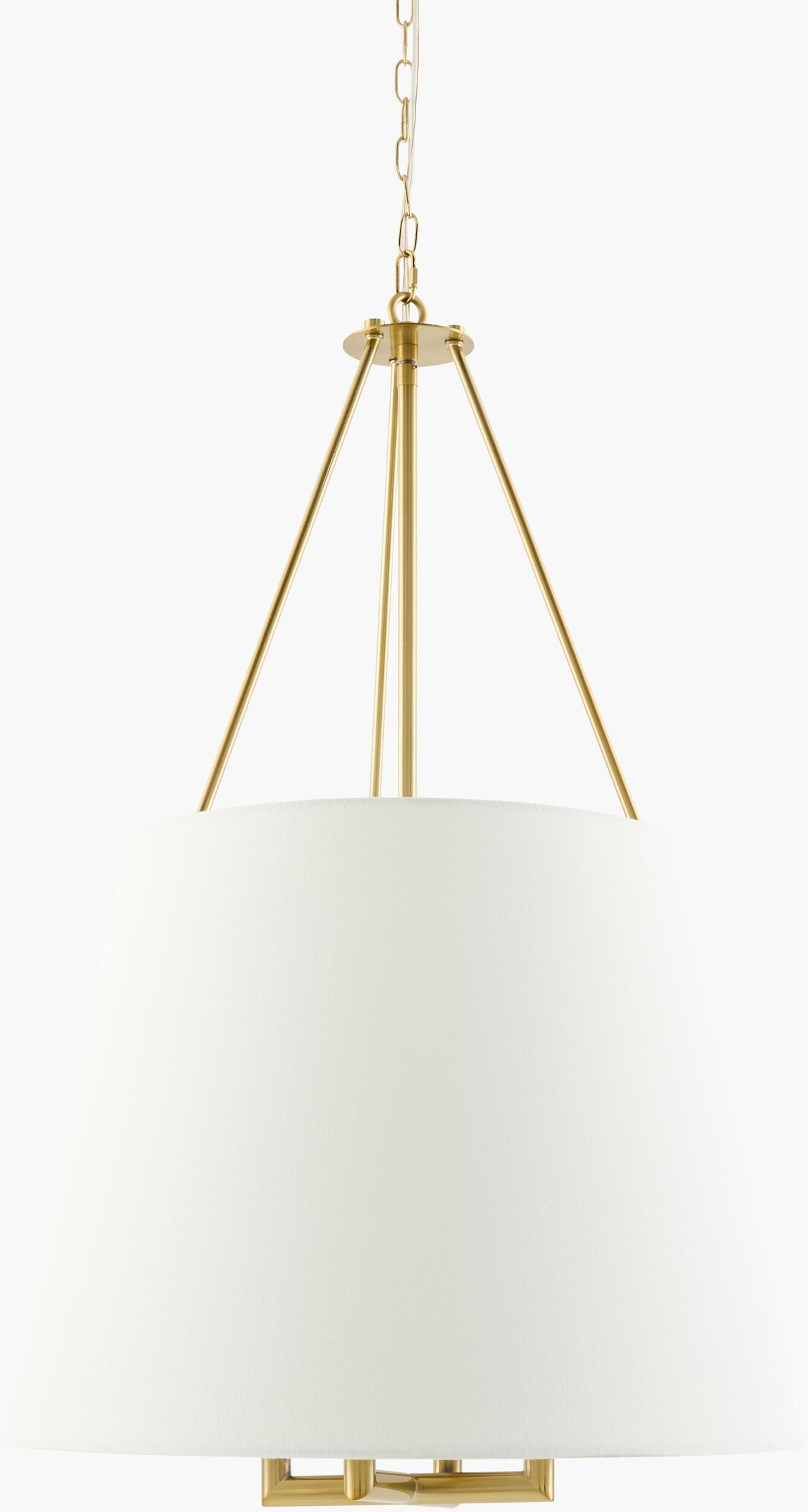 Visse Iron Chandelier, Electroplated Metallic Brass