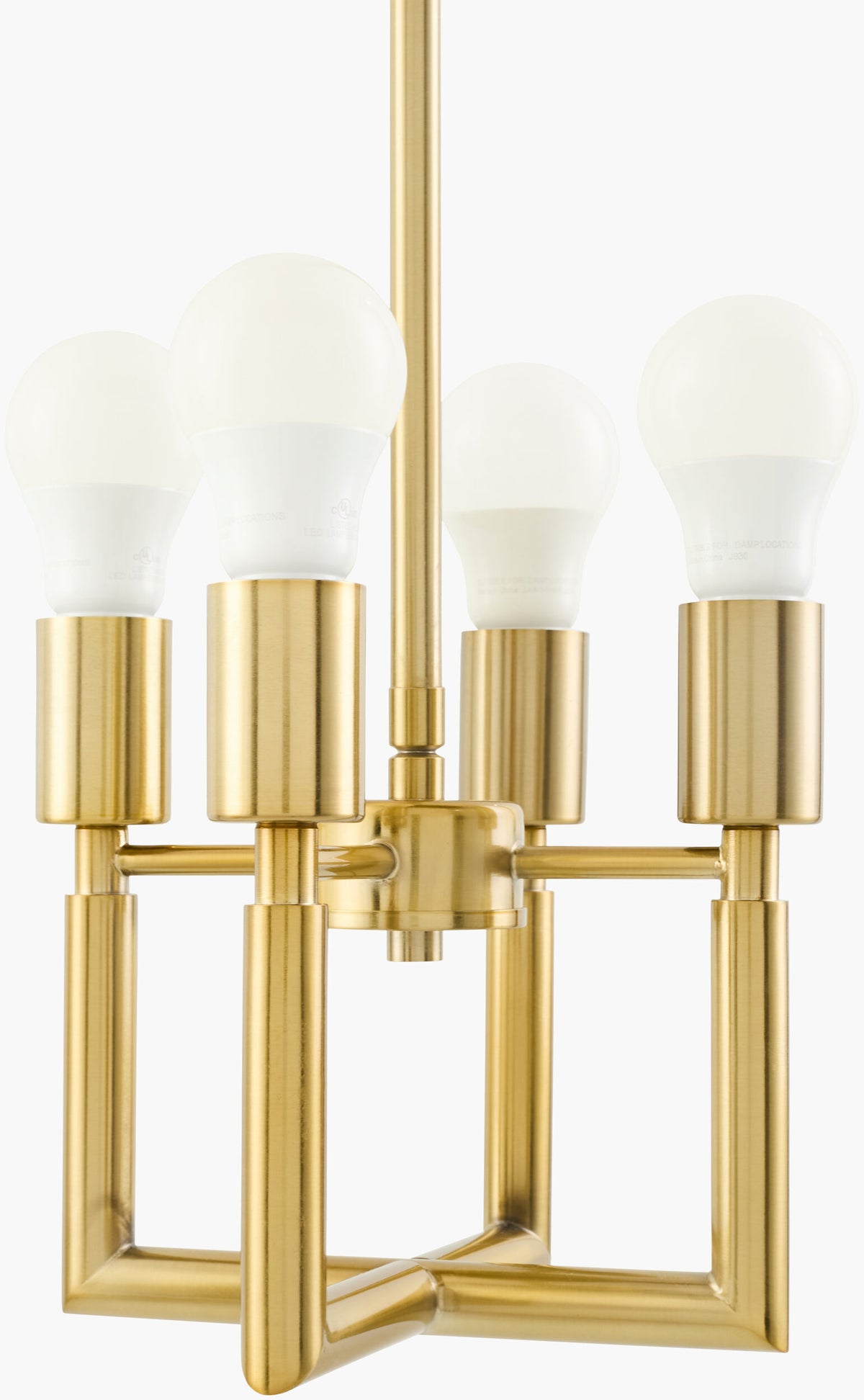 Visse Iron Chandelier, Electroplated Metallic Brass