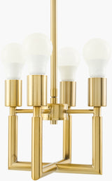 Visse Iron Chandelier, Electroplated Metallic Brass