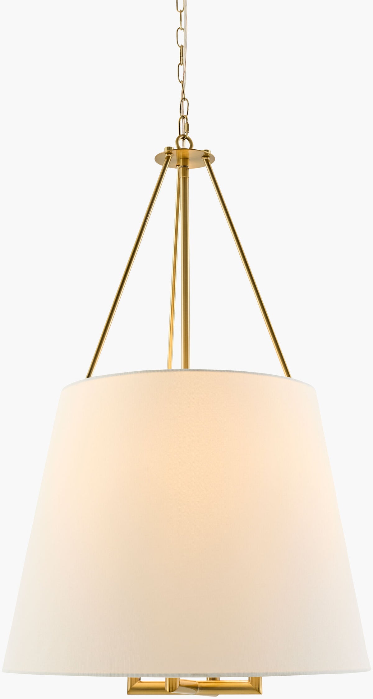 Visse Iron Chandelier, Electroplated Metallic Brass