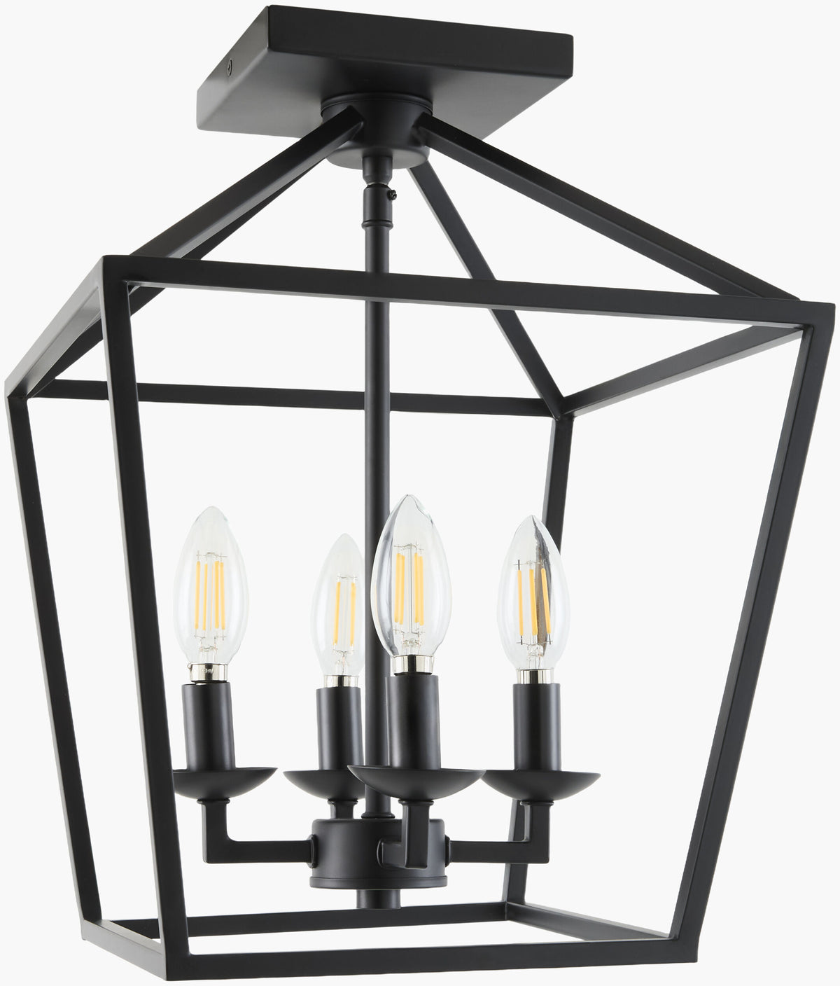 Vespera Iron Chandelier, Powder Coated Black (VSPR-001)