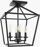 Vespera Iron Chandelier, Powder Coated Black (VSPR-001)