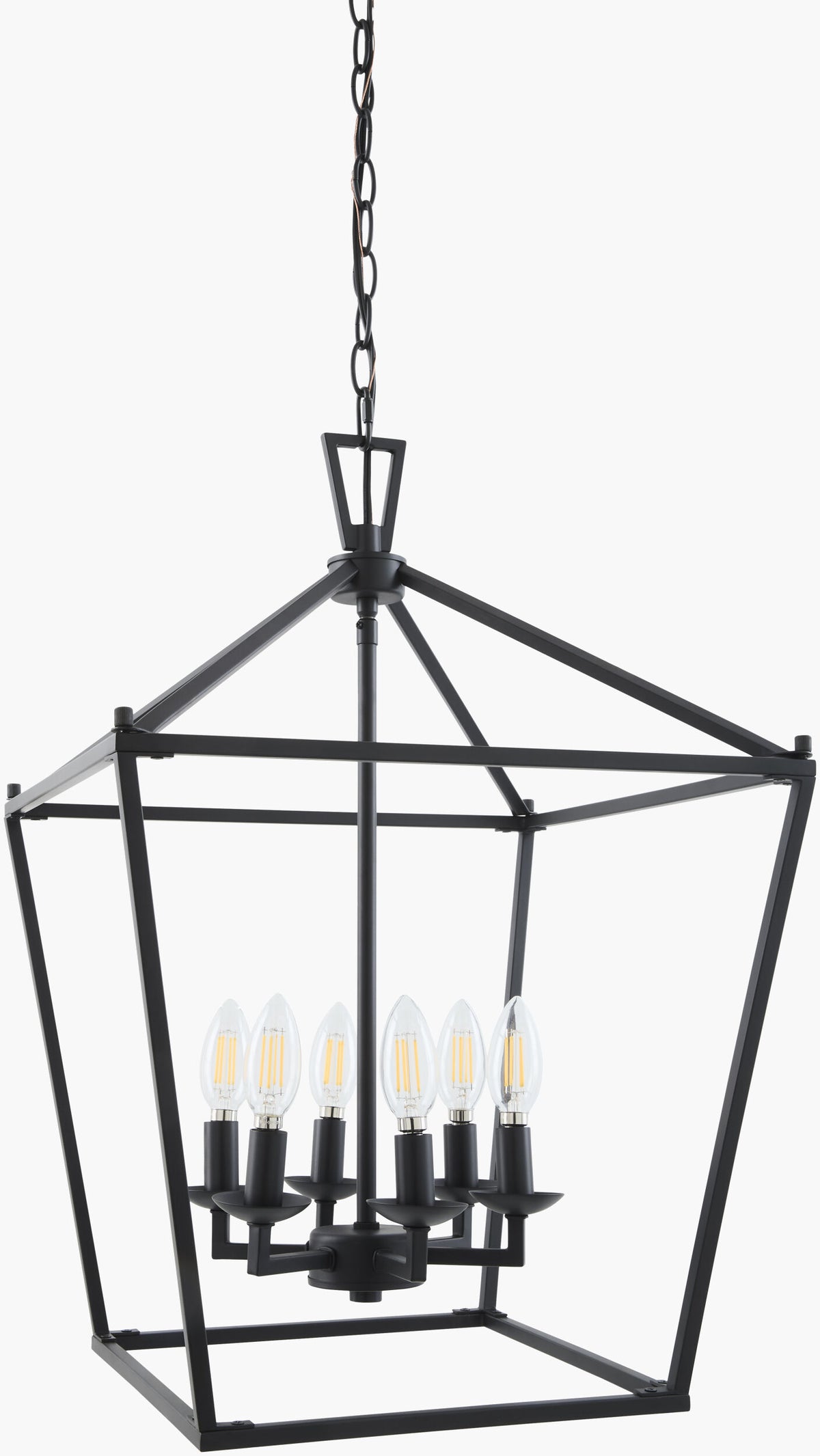 Vespera Iron Chandelier, Powder Coated Black (VSPR-007)