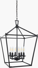 Vespera Iron Chandelier, Powder Coated Black (VSPR-007)