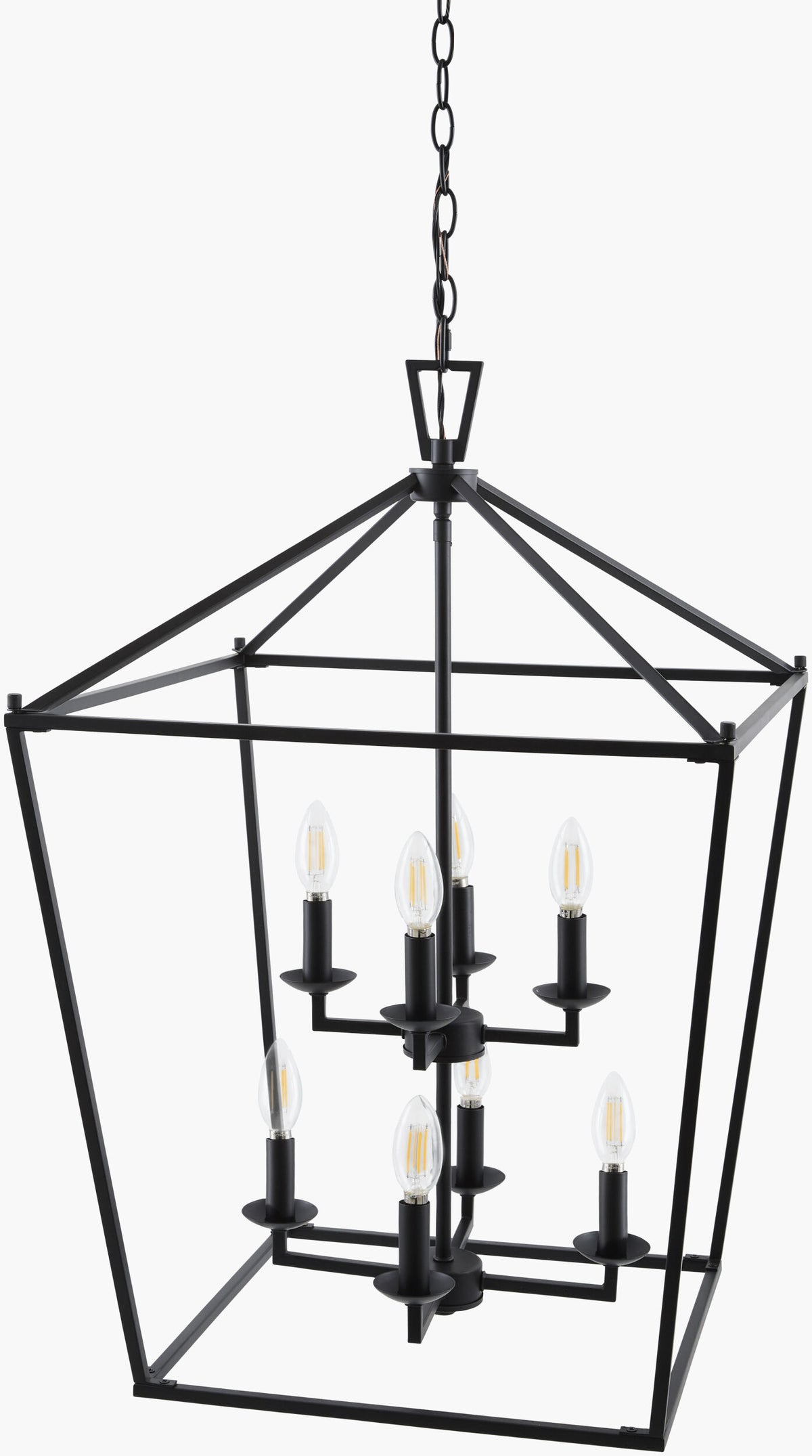 Vespera Iron Chandelier, Powder Coated Black
