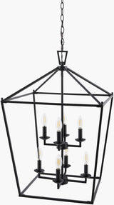 Vespera Iron Chandelier, Powder Coated Black