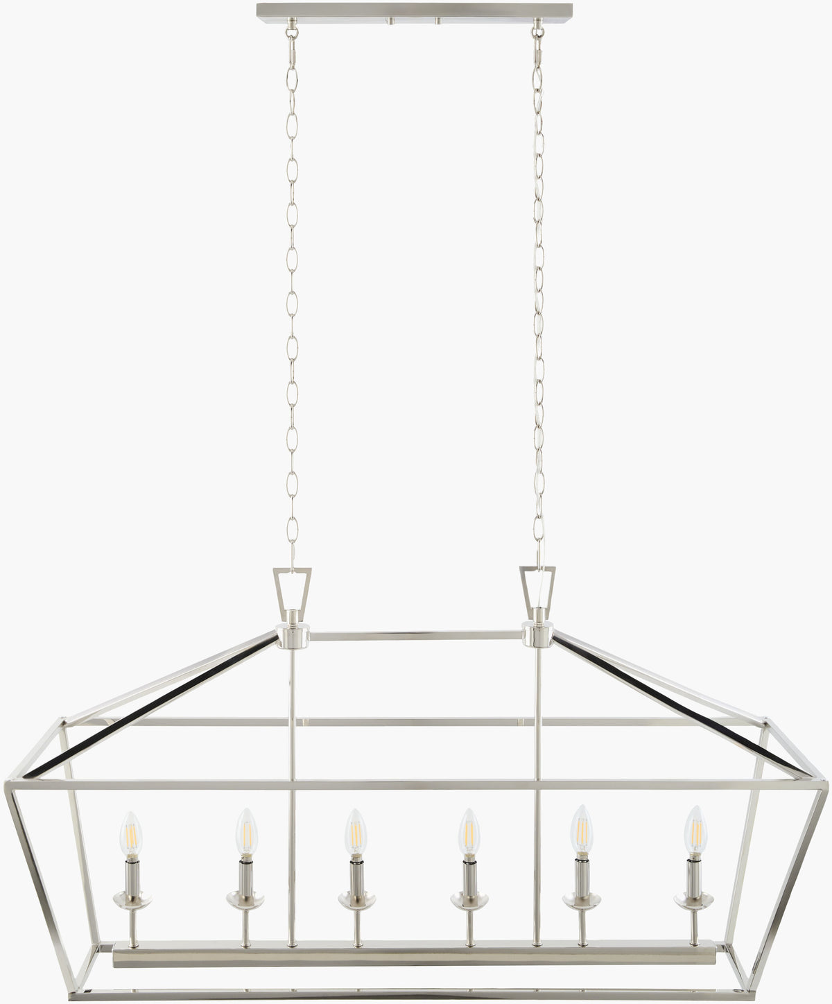 Vespera Iron Chandelier, Electroplated Metallic Silver