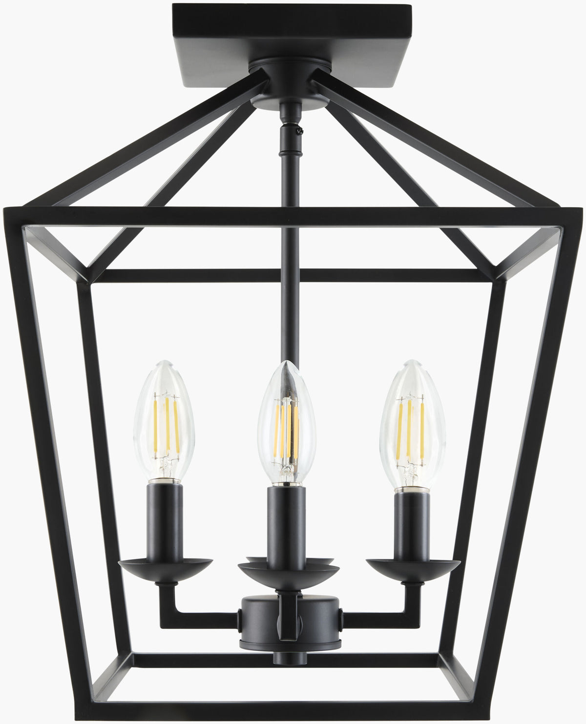 Vespera Iron Chandelier, Powder Coated Black (VSPR-001)