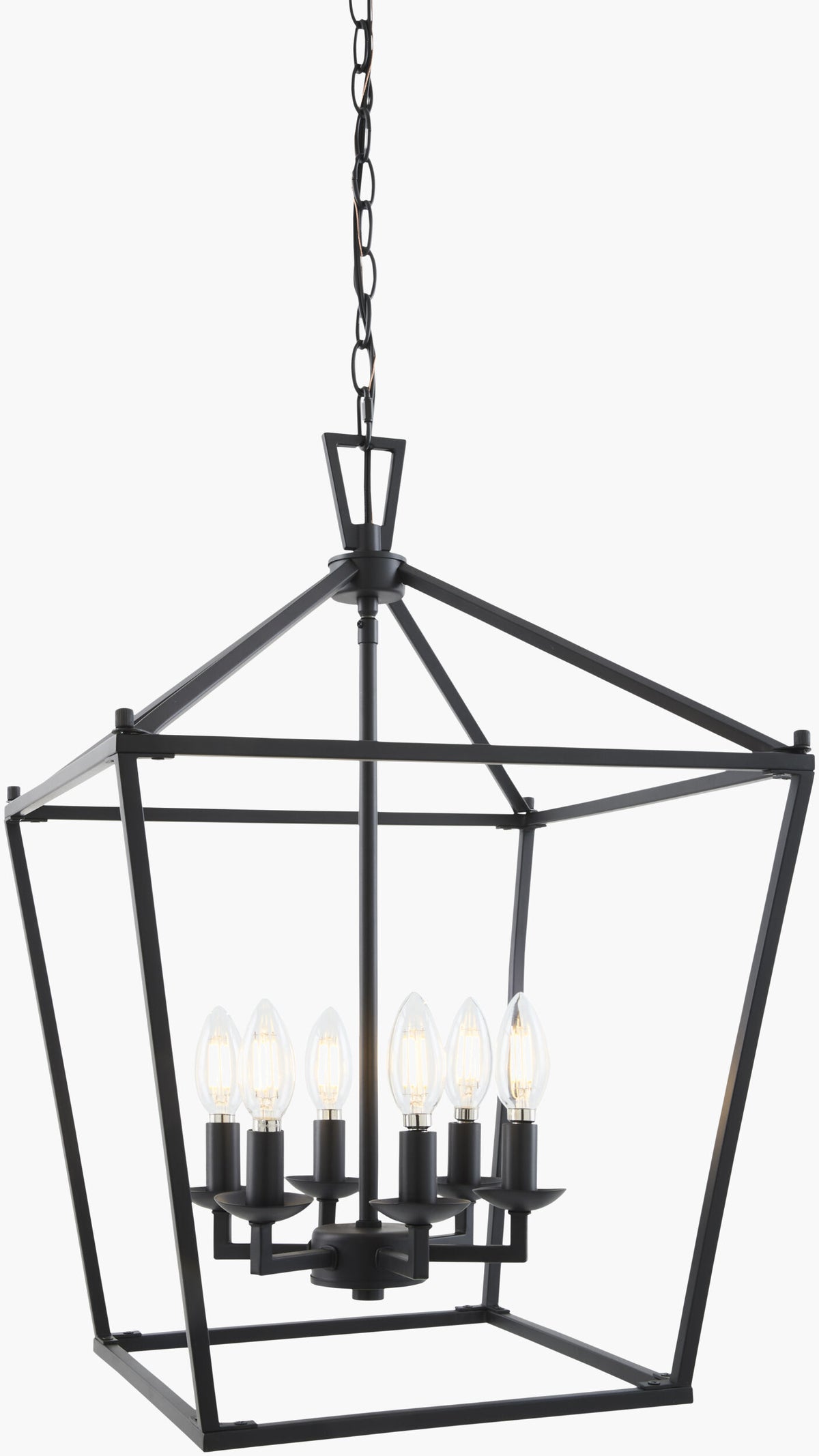 Vespera Iron Chandelier, Powder Coated Black (VSPR-007)