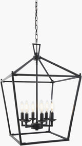 Vespera Iron Chandelier, Powder Coated Black (VSPR-007)