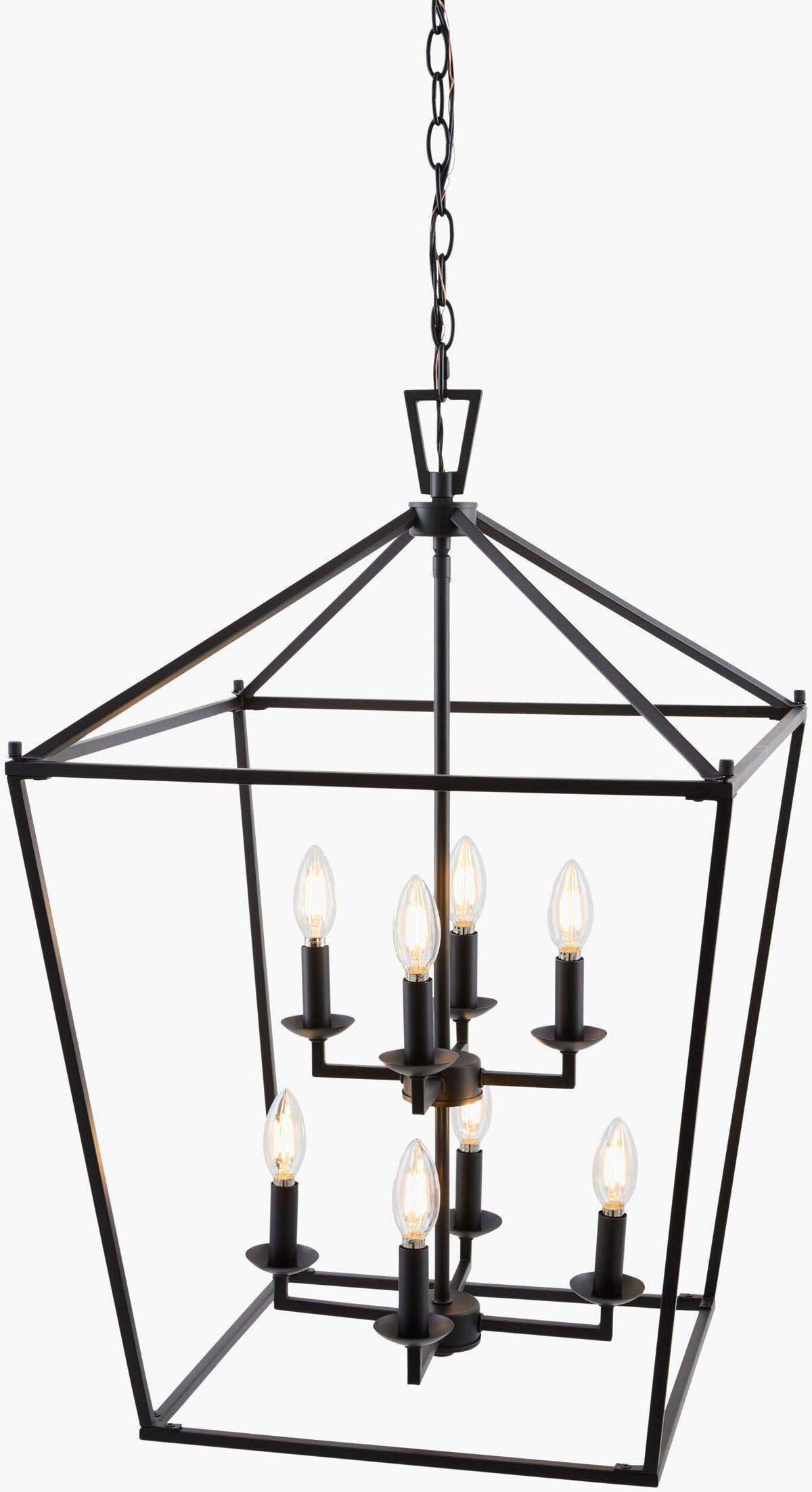 Vespera Iron Chandelier, Powder Coated Black