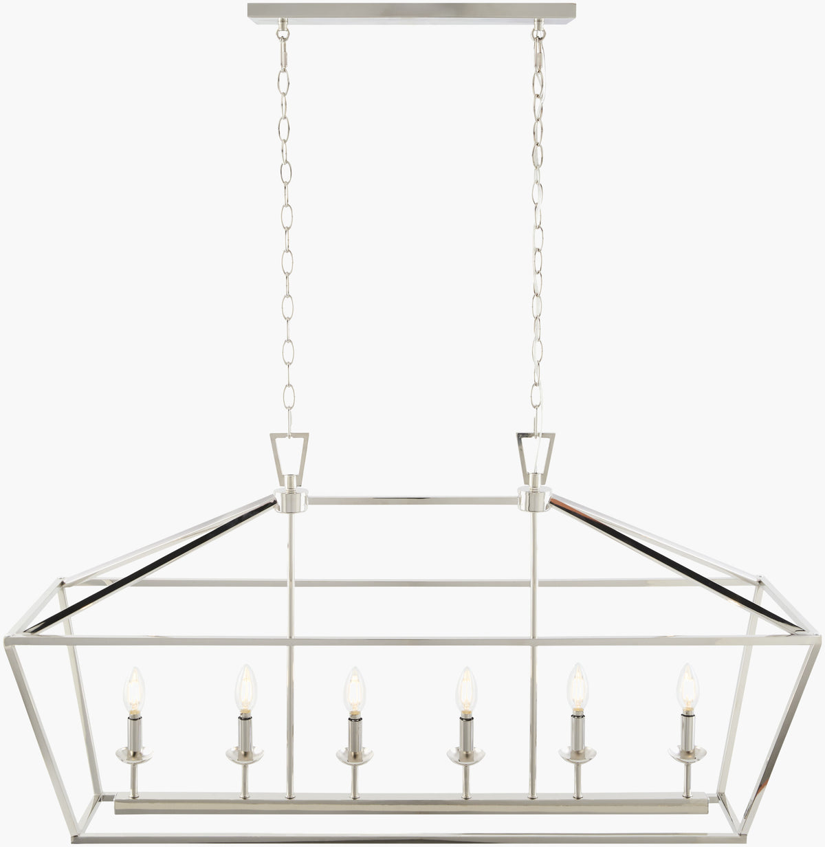 Vespera Iron Chandelier, Electroplated Metallic Silver