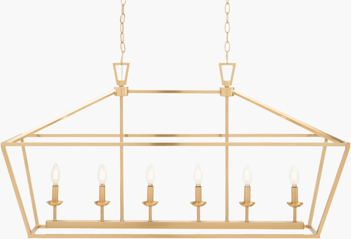 Vespera Iron Chandelier, Electroplated Metallic Brass