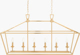 Vespera Iron Chandelier, Electroplated Metallic Brass