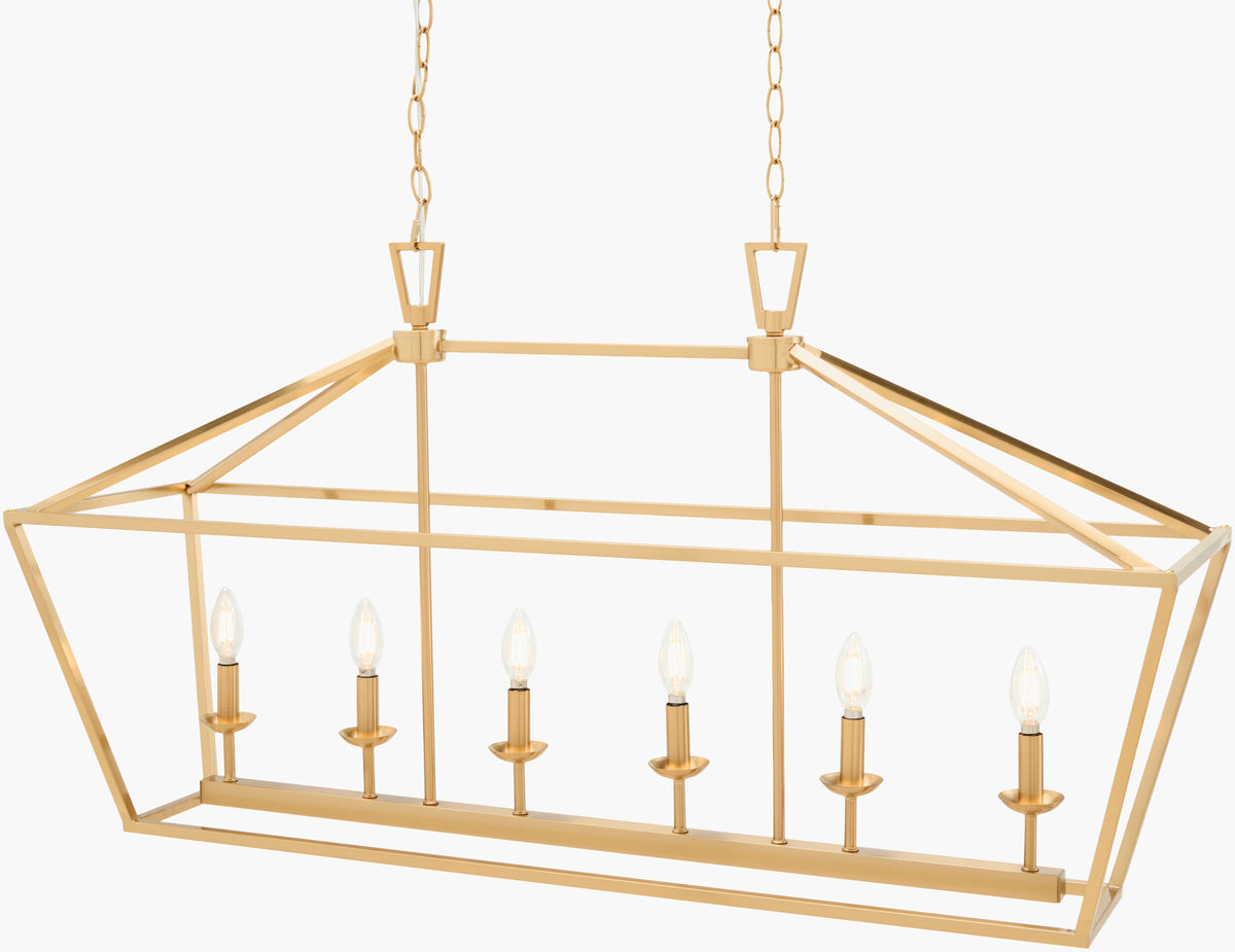 Vespera Iron Chandelier, Electroplated Metallic Brass