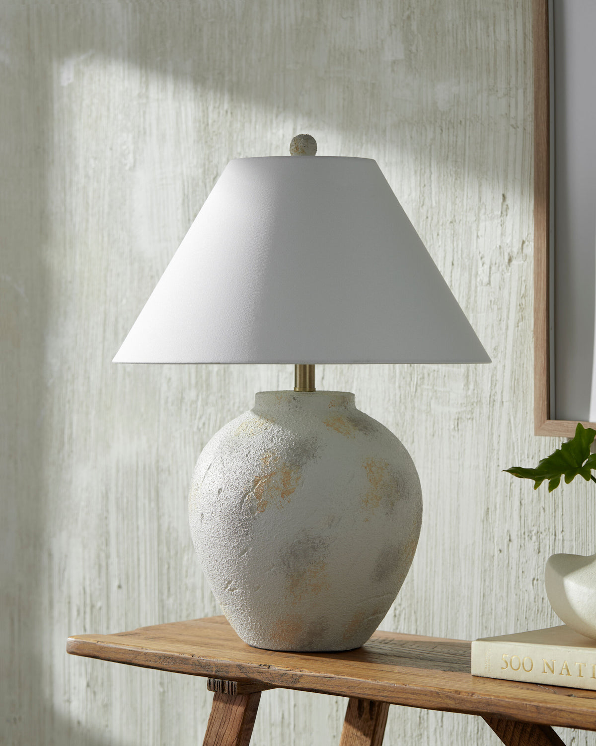 Vesso 24" Ceramic Table Lamp, Painted Light Gray