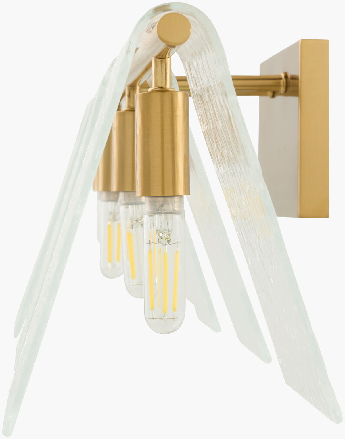 Vitracis 8" Iron Wall Sconce, Electroplated Metallic Brass