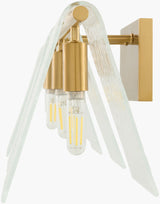 Vitracis 8" Iron Wall Sconce, Electroplated Metallic Brass