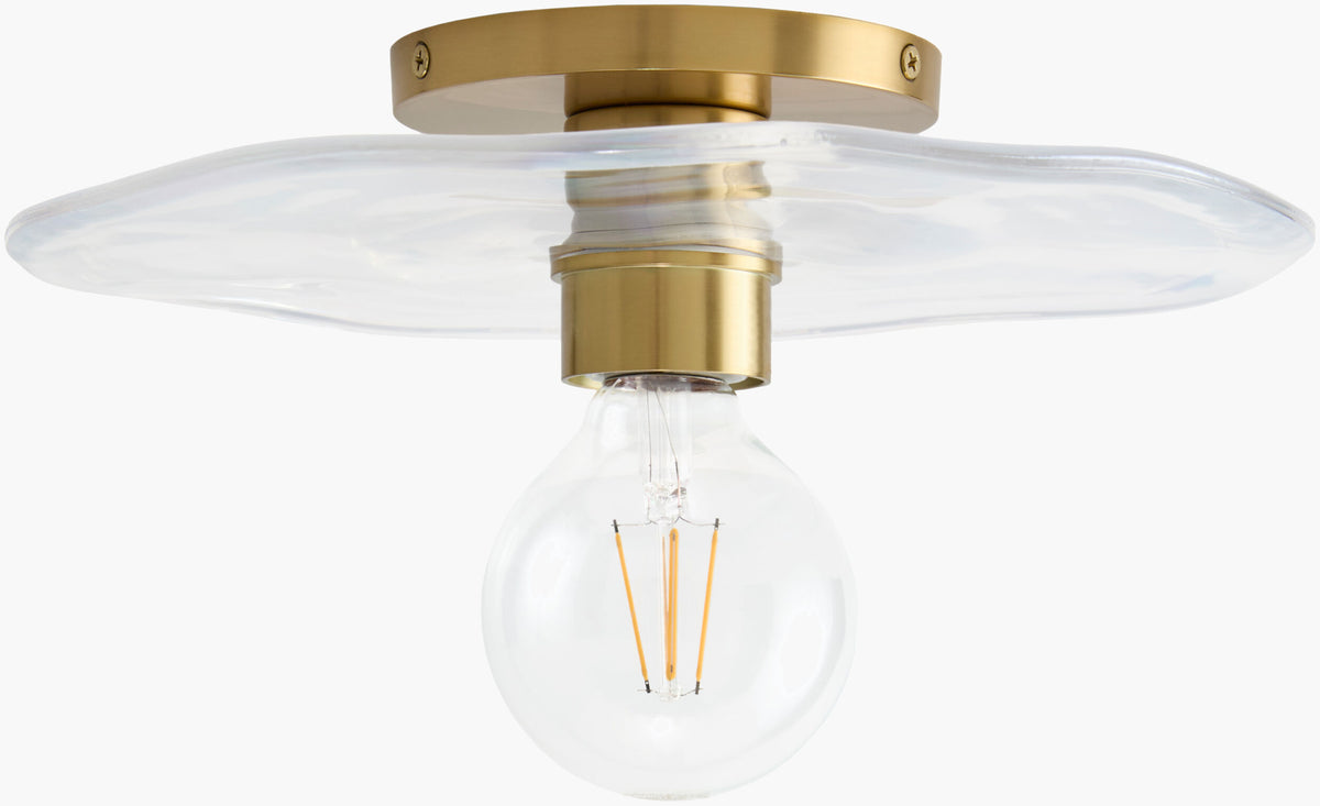 Veyla 11" Iron Wall Sconce, Electroplated Metallic Brass