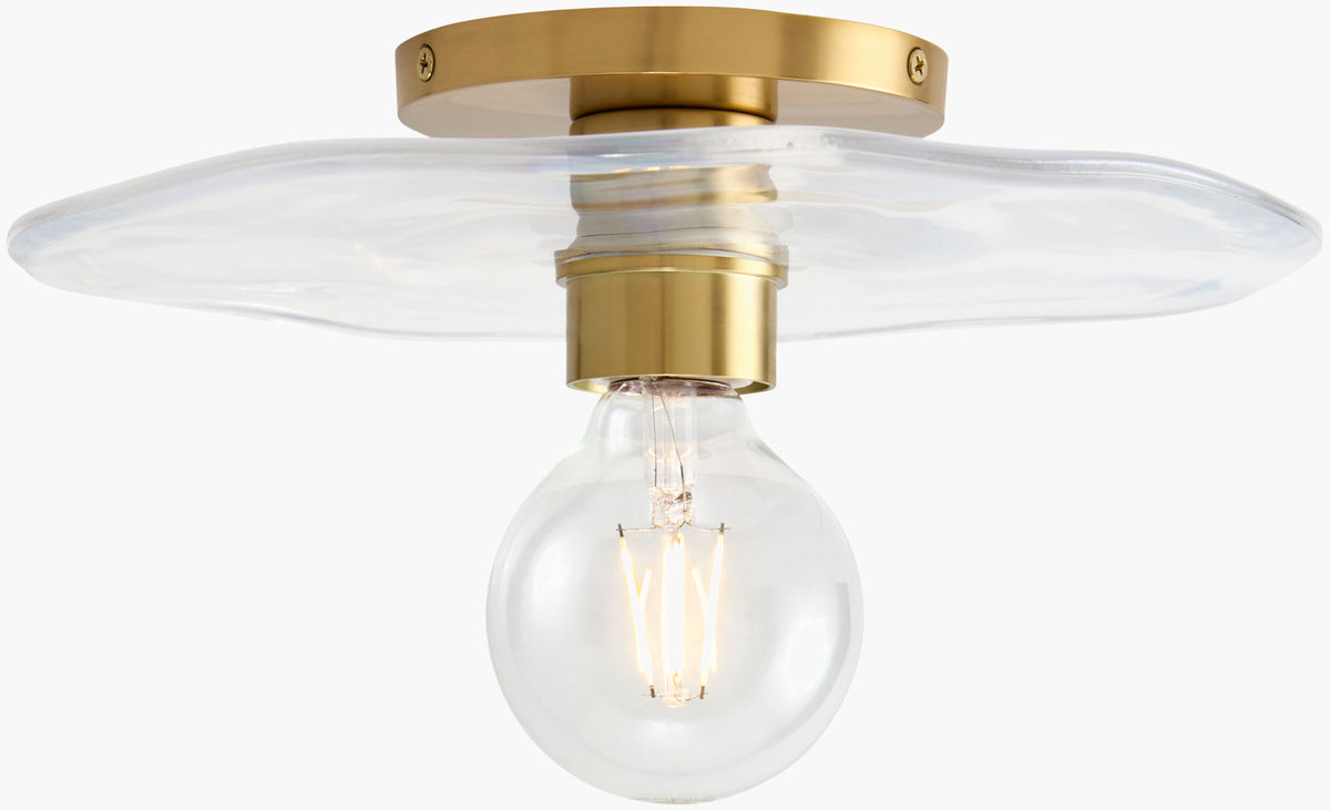 Veyla 11" Iron Wall Sconce, Electroplated Metallic Brass