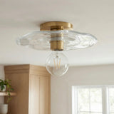 Veyla 11" Iron Wall Sconce, Electroplated Metallic Brass