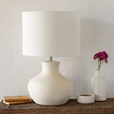 Warren 27" Ceramic Table Lamp, Glazed Cream