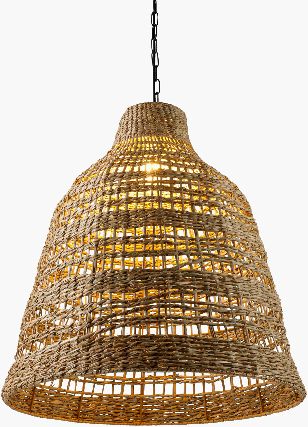 Windsong Rattan Pendant Light, Natural Black