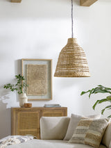 Windsong Rattan Pendant Light, Natural Black
