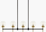 Wakre Iron Chandelier, Painted Black, Electroplated Gold