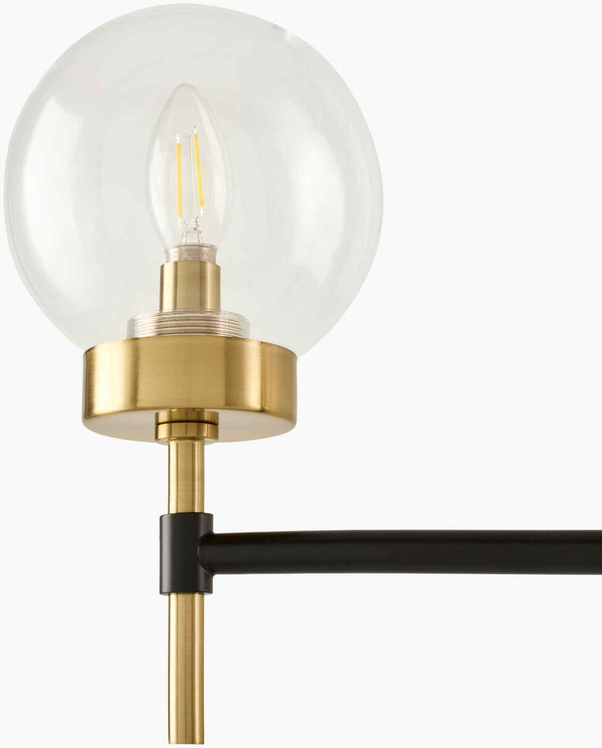 Wakre Iron Chandelier, Painted Black, Electroplated Gold