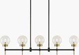 Wakre Iron Chandelier, Painted Black, Electroplated Gold