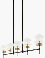 Wakre Iron Chandelier, Painted Black, Electroplated Gold