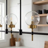Wakre Iron Chandelier, Painted Black, Electroplated Gold
