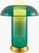 Wainaku 17" Glass Table Lamp, Hand Painted Blue