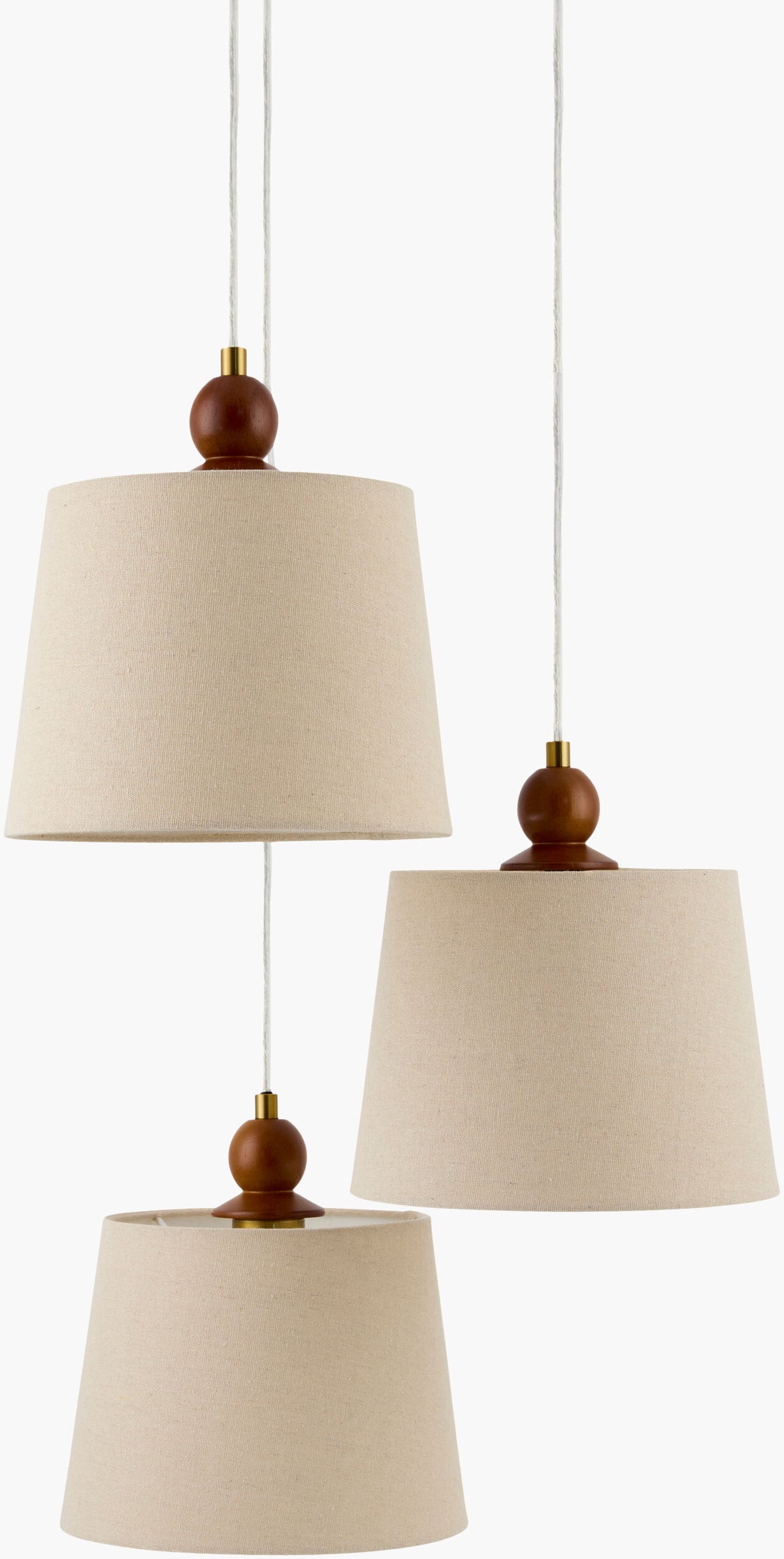 Wiluna Rubber Wood Chandelier, Hand Painted Dark Brown