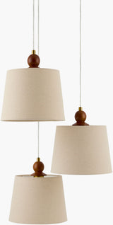 Wiluna Rubber Wood Chandelier, Hand Painted Dark Brown