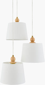 Wiluna Rubber Wood Chandelier, Hand Painted Beige