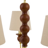 Wiluna Rubber Wood Chandelier, Hand Painted Dark Brown (WLN-001)