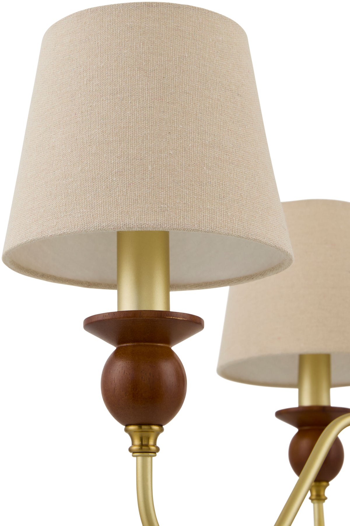 Wiluna Rubber Wood Chandelier, Hand Painted Dark Brown (WLN-001)