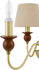 Wiluna Rubber Wood Chandelier, Hand Painted Dark Brown (WLN-001)